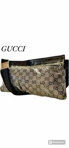 1円〜　激レア　　GUCCI クリスタルレザー　ウエストポーチ