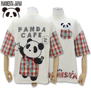 パンディエスタ ぬいぐるみ オーバーサイズ 半袖 Tシャツ 554470 XLサイズ アイボリー パンダ PANDIESTA JAPAN 刺しゅう メンズ レディース