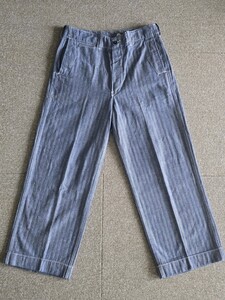 アットラスト ストライプ ワークパンツ32 ブッチャープロダクツ 長ズボン トラウザー TIMEWORN ATLAST&CO BUTCHER PRODUCTS ライダース