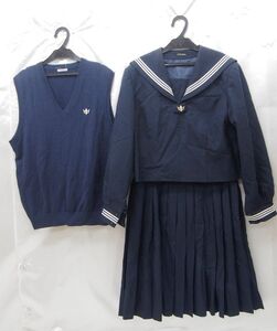 bw_5300k 超大きいサイズの3点セット♪ 東京都 日野市立七生中学 冬服 セーラー服 上下セット+指定ベスト 女子制服