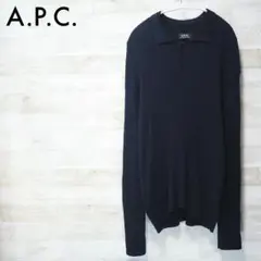 A.P.C. 23SS Brad Polo Sweater-Navy/L