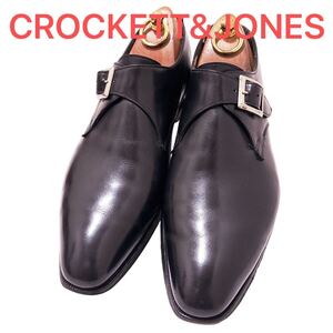 424.CROCKETT&JONES クロケットアンドジョーンズ MITCHELL シングルモンク ビジネスシューズ 本革 ブラック5.5E