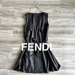 FENDI フェンディ ワンピース ノースリーブ ブラック レディース