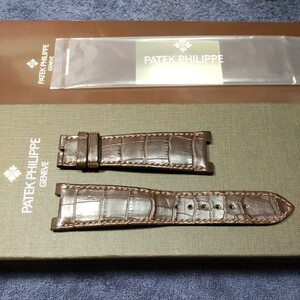 PATEKPHILIPPE パテック・フィリップ ストラップ ベルト ノーチラス アリゲーター クロコダイル 茶 brown 85/125mm 18/25mm