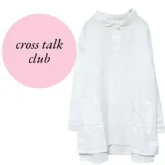 【cross talk club】麻混♡ブラウス♡チュニック♡ポケット【М】白系