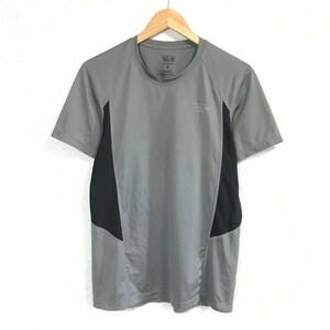 AS227dL MOUNTAIN HARDWEAR マウンテンハードウェア サイズL位 半袖Tシャツ グレー×ブラック メンズ アウトドア 速乾性 ポリエステル100%