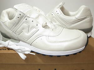 【送料無料 即決】NEW BALANCE UK製 M576PRL 28.5cm US10.5新品 PEARL 30周年PITTARDSパールライズレザー真珠オールレザー白ホワイト英国製