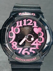 美品 CASIO カシオ Baby-G ベビージー BGA-130-1B アナデジ クォーツ 腕時計 ブラック マゼンタ ラバーベルト ステンレス 新品電池交換済み