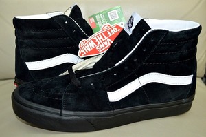 新品未使用 VANS バンズ SK8-Hi スケートハイ pig suede ピッグスエード レザー 黒 撥水 ブラック 定価11,000円 US8.5 26.5センチ 送料無料