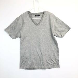 ラルフローレン Ralph Lauren VネックTシャツ ボーダー Mサイズ グレー系 コットン100