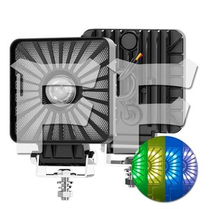 送料無料.. 4インチ 作業灯 LED ワークライト 24W 4モード ホワイト/イエロー/RGB/ストロボ DRL 2400LM ジープ ジムニー 警告灯 汎用 2個