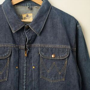 50s60s ビンテージ WRANGLER ラングラー 24MJZ 縦ベル Gジャン デニムジャケット 44