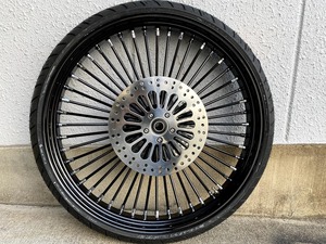 ★2000～2020年 26×3.5 ツアラーモデル ULTIMA 48 KING FAT スポーク フロントホイール 新品 ハーレー ファットボーイ 37-726