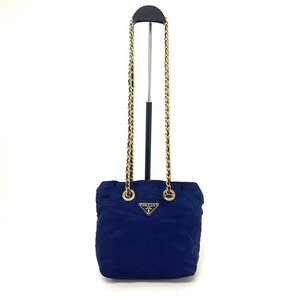 ◇PRADA◇ プラダ キルティング テスート チェーン セミショルダーバッグ ネイビー Tessuto quilting chain semi-shoulder bag NV Navy