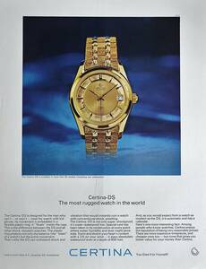 稀少・時計広告！1967年サーチナ 時計広告/Certina-DS Watch/Q