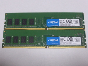 メモリ デスクトップパソコン用 Crucial DDR4-2400 PC4-19200 8GBx2枚 合計16GB 起動確認済みです