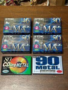 カセットテープ　メタル　TDK MA46x2、MA50x6、CDingMETAL 80x1、SONY Metal 90x1 新品未開封 全10本　ワンオーナー