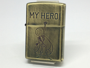 送料無料 ZIPPO[ジッポー]ユーズドフィニッシュスカル MY HERO (頼れるあの人は私のヒーロー！)2UDB-HERO