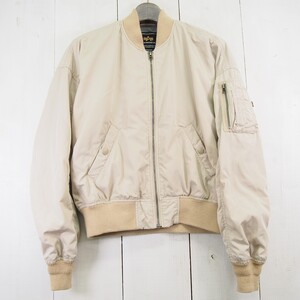 アルファインダストリーズ ALPHA INDUSTRIES フライトジャケットMA-1(M)ベージュ/レディース/TA7038-016