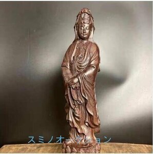 大人気. ★★ 仏像 沈香木彫り 観音菩薩 観音立像 置物 精密彫刻 高さ28cm