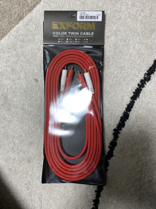 新品 未使用 2RR-3M-RED EXFORM エクスフォルム カラーツインケーブル RCA 