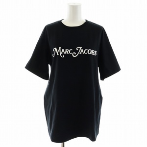 マークジェイコブス MARC JACOBS Tシャツ カットソー 半袖 ロゴ クルーネック コットン 黒 ブラック /AN28 レディース