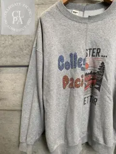 【古着】CollegiatePacific スウェット　トレーナー　グレー　L