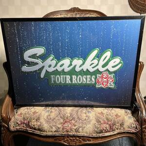 レア Sparkle FOUR ROSES フォアローゼス スパークル 看板　置物　雑貨 ライトBOX BAR ウイスキー ロゼスパ　ディスプレイ販促品　非売品