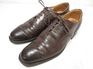 【チャーチ Church’s】 5都市 ディプロマット DIPLOMAT セミブローグ 内羽根 ドレスシューズ 靴 (メンズ) size60F ブラウン □30MZA6543□