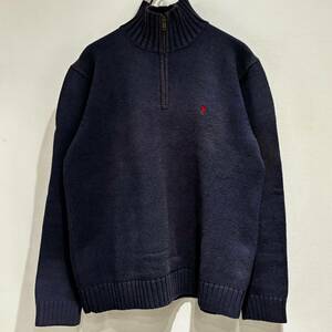 POLO Ralph Lauren ニット セーター ネイビー Lサイズ ラルフローレン rrl ハーフジップ