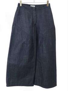 JIL SANDER ジルサンダー 23AW Diagonal Cotton Organic Denim Trouser ワイドデニムパンツ J03KA0205 J46463 インディゴ 34 ITDAVIKKGAEO