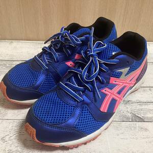 ☆10　asics スニーカー　22.5ｃｍ　女の子　TKB211　ブルー×ピンク　運動靴　キッズ　送600円～