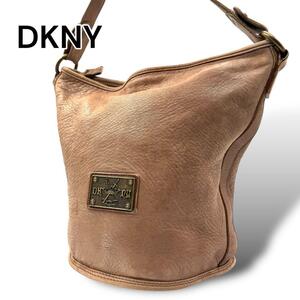 DKNY ダナキャラン　ショルダーバッグ　レザー　ブラウン系　G525