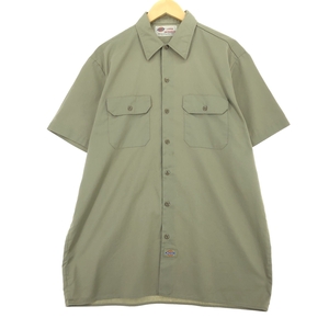 古着 ディッキーズ Dickies 半袖 ワークシャツ メンズL /eaa451979 【SS2409_50%】