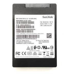 S61031153 SanDisk SATA 512GB 2.5インチ SSD 1点 使用時間：9106【中古動作品】