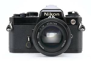 NIKON ニコン FE ブラック + AI NIKKOR 50mm F1.4 MF一眼レフ 標準単焦点レンズ セット 大口径 フィルムカメラ ■25013