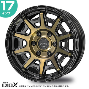 〔4本セット〕PPX D10X 17インチ 7.0J 35 5-114.3 ブラック×ポリッシュ×マットブロンズクリア ホイール4本 AME 共豊