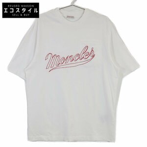 美品/国内正規/22年製 MONCLER モンクレール I10918C00005 ベースボールロゴ 半袖Tシャツ/ トップス S ホワイト メンズ