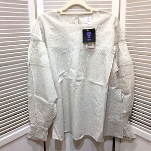 未使用☆UNIQLO ユニクロ×ANNA SUI アナスイ WOMEN ソフトコットンブラウス(長袖) XL ナチュラル【クリックポスト可】