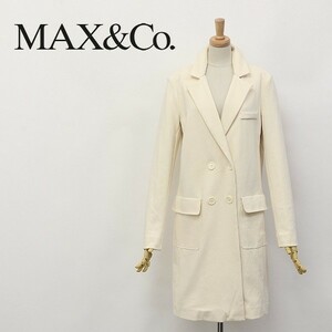 ◆MAX&Co./マックス&コー ストレッチ コットン ダブル チェスター コート アイボリー M