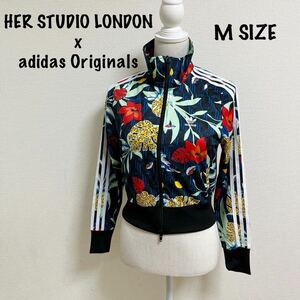 未使用　HER STUDIO LONDON x adidas Originals アディダス　トラックジャケット ジャージ ジャケット ボタニカル総柄 花柄 Mトレフォイル