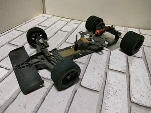 珍品。希少！タミヤ　サイズショートカットあり　ビンテージF1シャーシ　ホイールベース約21.５センチ