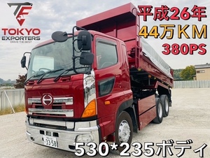 (90901)★平成26年★日野 プロフィア★ダンプ★380馬力★積載量8700kg★44万km★7速★車検令和7年9月★530×235ボディ★