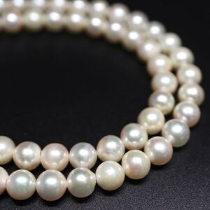 1円〜!!●アコヤ本真珠ネックレス●J 約29.2g 約43.0cm 約6.0-6.5mm珠 pearl necklace jewelry パール DC0/DC5 B220