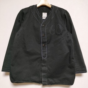 VISVIM DUGOUT SHIRT ダグアウト ノーカラー ベースボール 長袖シャツ ブラック ビズビム/ヴィズヴィム 3-0807M F93017