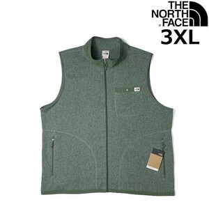 1円～!売切!【正規新品】THE NORTH FACE◆GORDON LYONS FULL-ZIP VEST フリース ベスト US限定 裏起毛 大きいサイズ(3XL)カーキ 181024-5