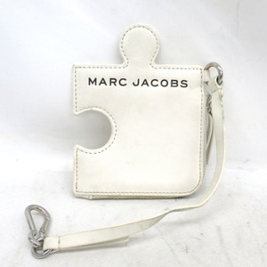 KR60191 マークジェイコブス コインケース パズルピースモチーフ L字ファスナー ホワイト レディース MARC JACOBS 中古