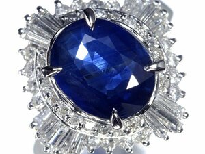 RV13308S【1円～】新品仕上【RK宝石】≪Sapphire≫ 豪華! 上質サファイア 大粒2.8ct! 極上ダイヤモンド 0.87ct Pt900 高級リング ダイヤ