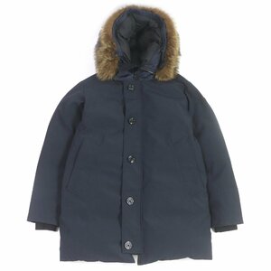 美品□MONCLER モンクレール 19-20AW POLA マーモットファー WZIP フーデッド ダウンジャケット コート ダークネイビー 2 正規品 メンズ