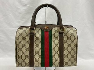 ◇◇GUCCI グッチ シェリーライン GG PVC×レザー oldGucci オールドグッチ ミニボストン ハンドバッグ 010-378◇◇